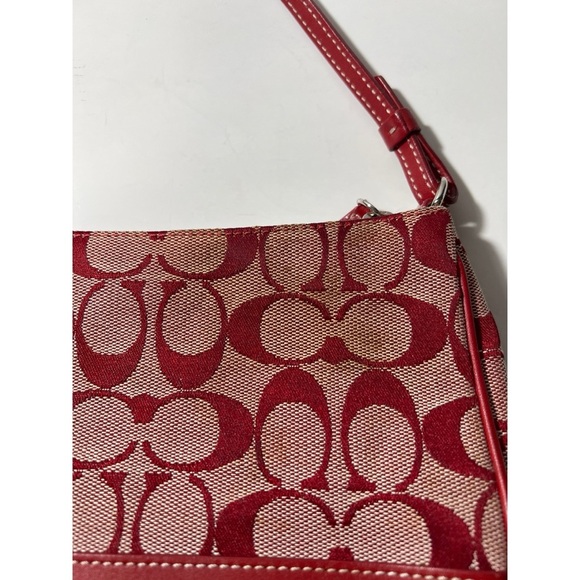 Coach Red Signature Shoulder Bag - Picture 3 of 13